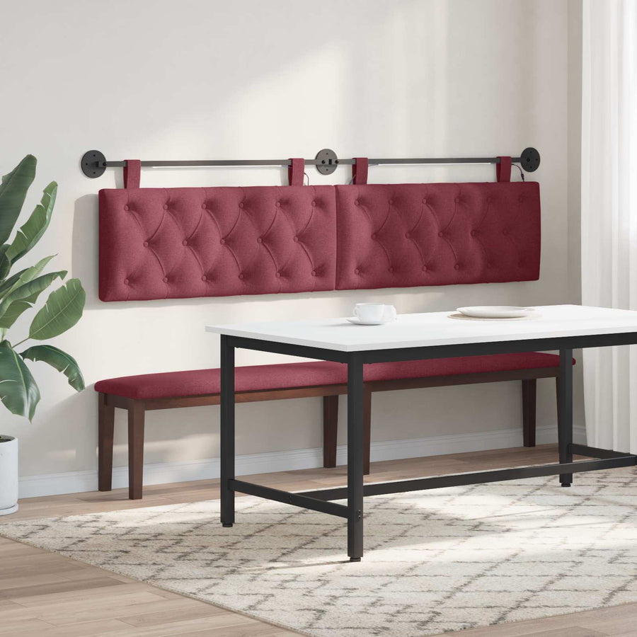 Hangend hoofdbord Met LED-verlichting Wijnrood Stof