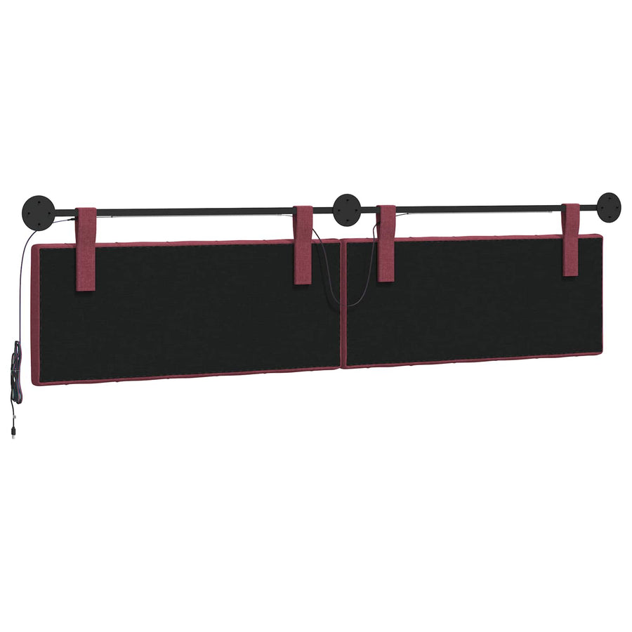 Hangend hoofdbord Met LED-verlichting Wijnrood Stof