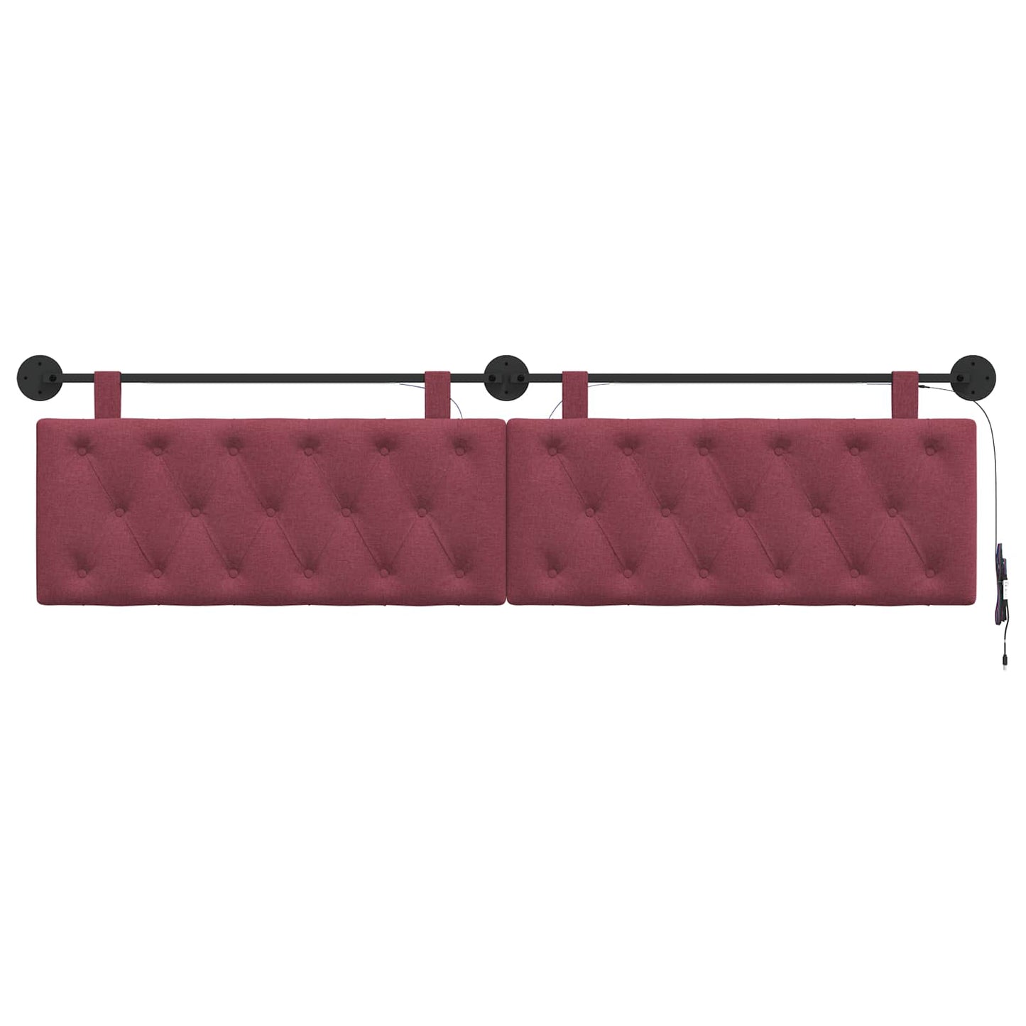 Hangend hoofdbord Met LED-verlichting Wijnrood Stof