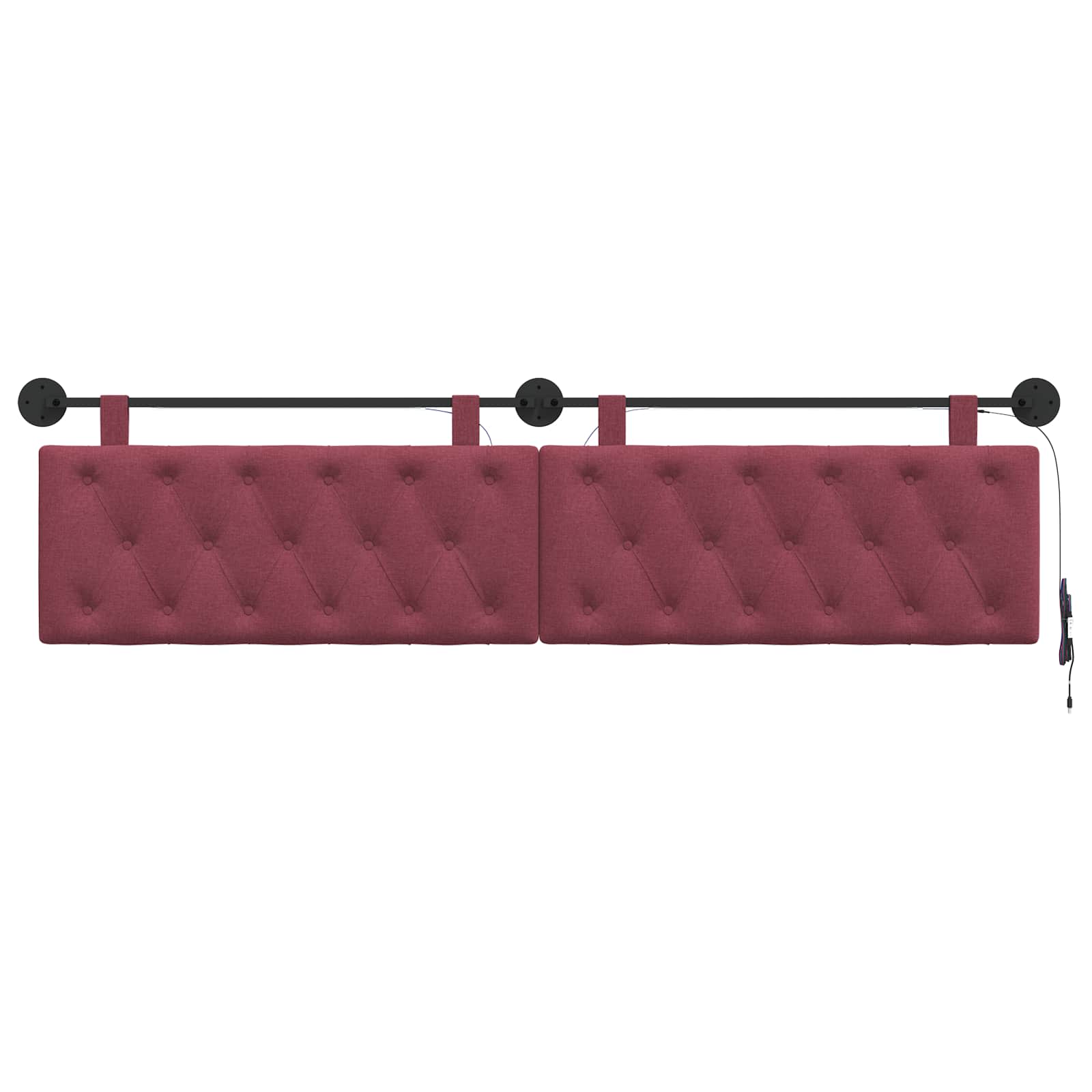 Hangend hoofdbord Met LED-verlichting Wijnrood Stof