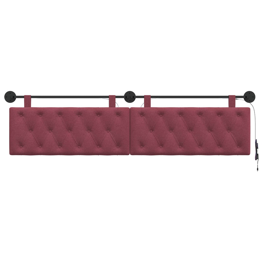 Hangend hoofdbord Met LED-verlichting Wijnrood Stof