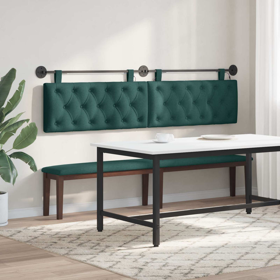 Hangend hoofdbord Met LED-verlichting Donkergroen Stof