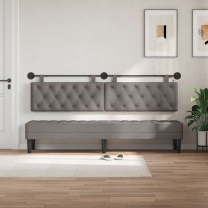 Hangend hoofdbord Met LED-verlichting Taupe Stof