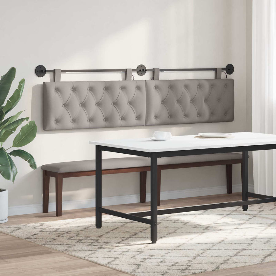 Hangend hoofdbord Met LED-verlichting Taupe Stof