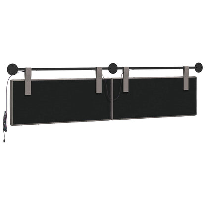 Hangend hoofdbord Met LED-verlichting Taupe Stof