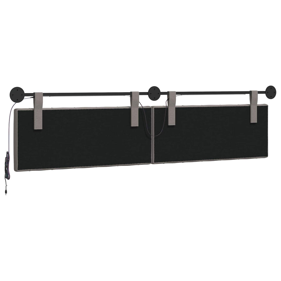 Hangend hoofdbord Met LED-verlichting Taupe Stof