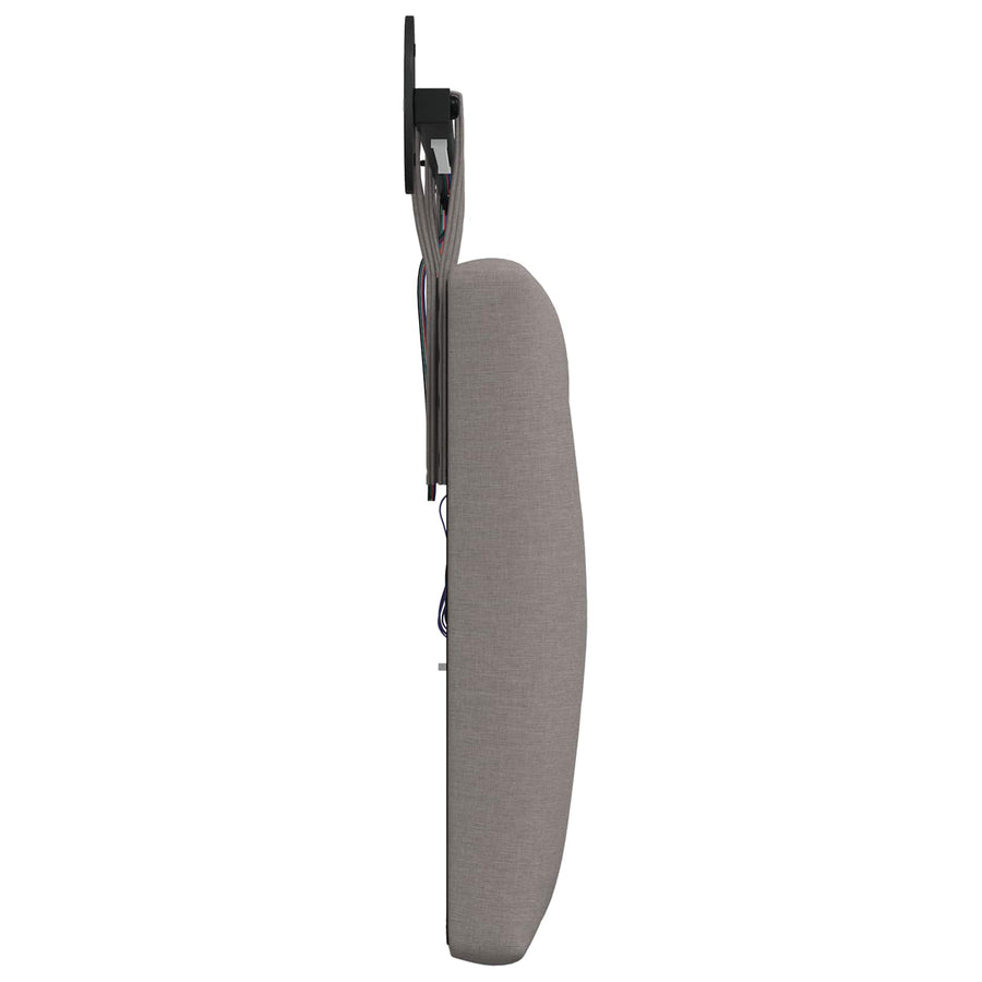 Hangend hoofdbord Met LED-verlichting Taupe Stof