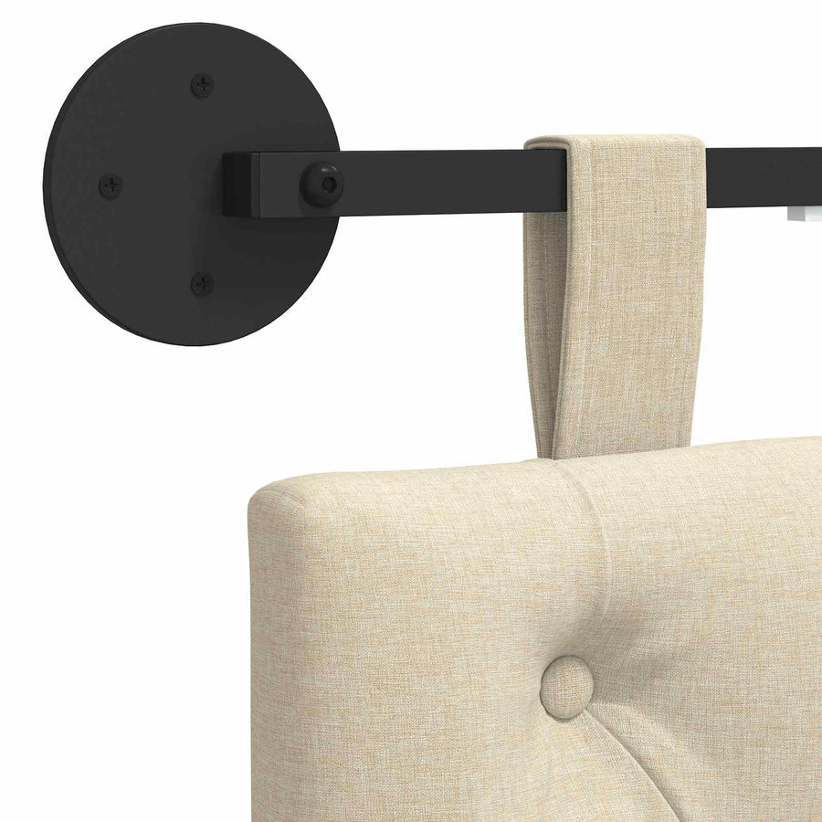 Hangend hoofdbord Met LED-verlichting Crèmekleurig Stof