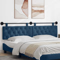 Hangend hoofdbord Met LED-verlichting Blauw Stof