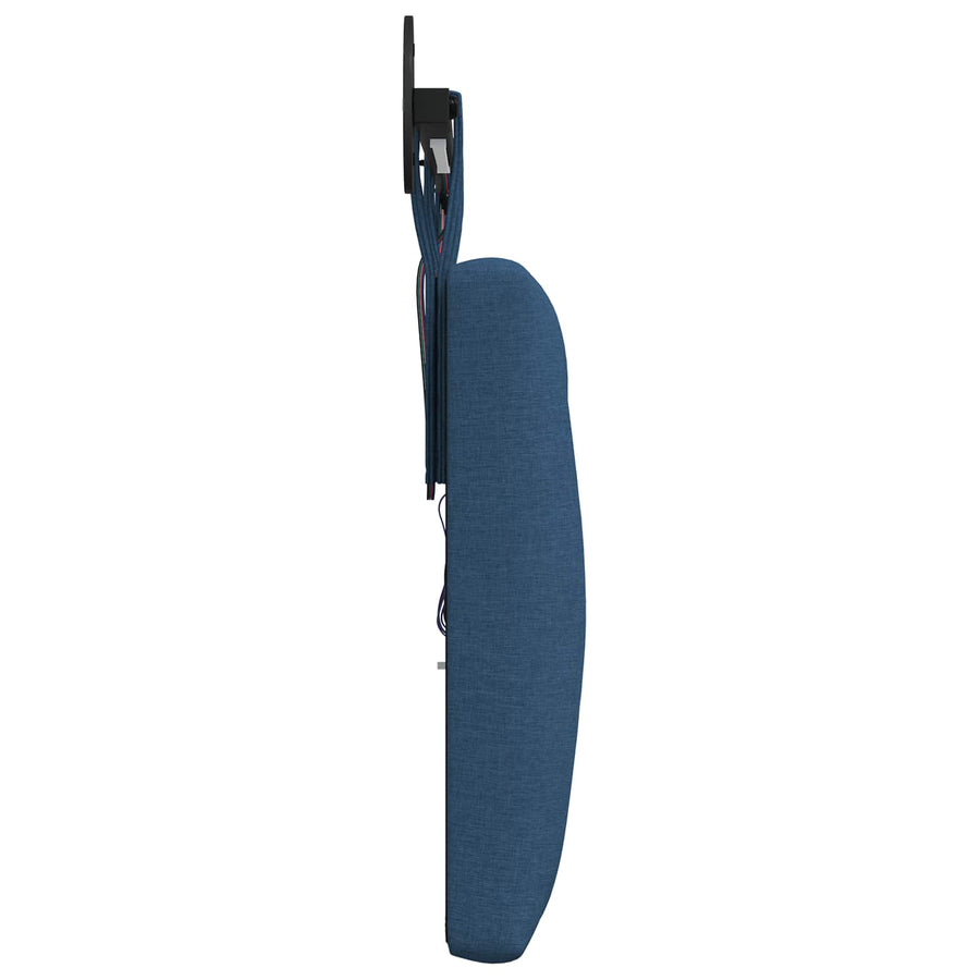 Hangend hoofdbord Met LED-verlichting Blauw Stof