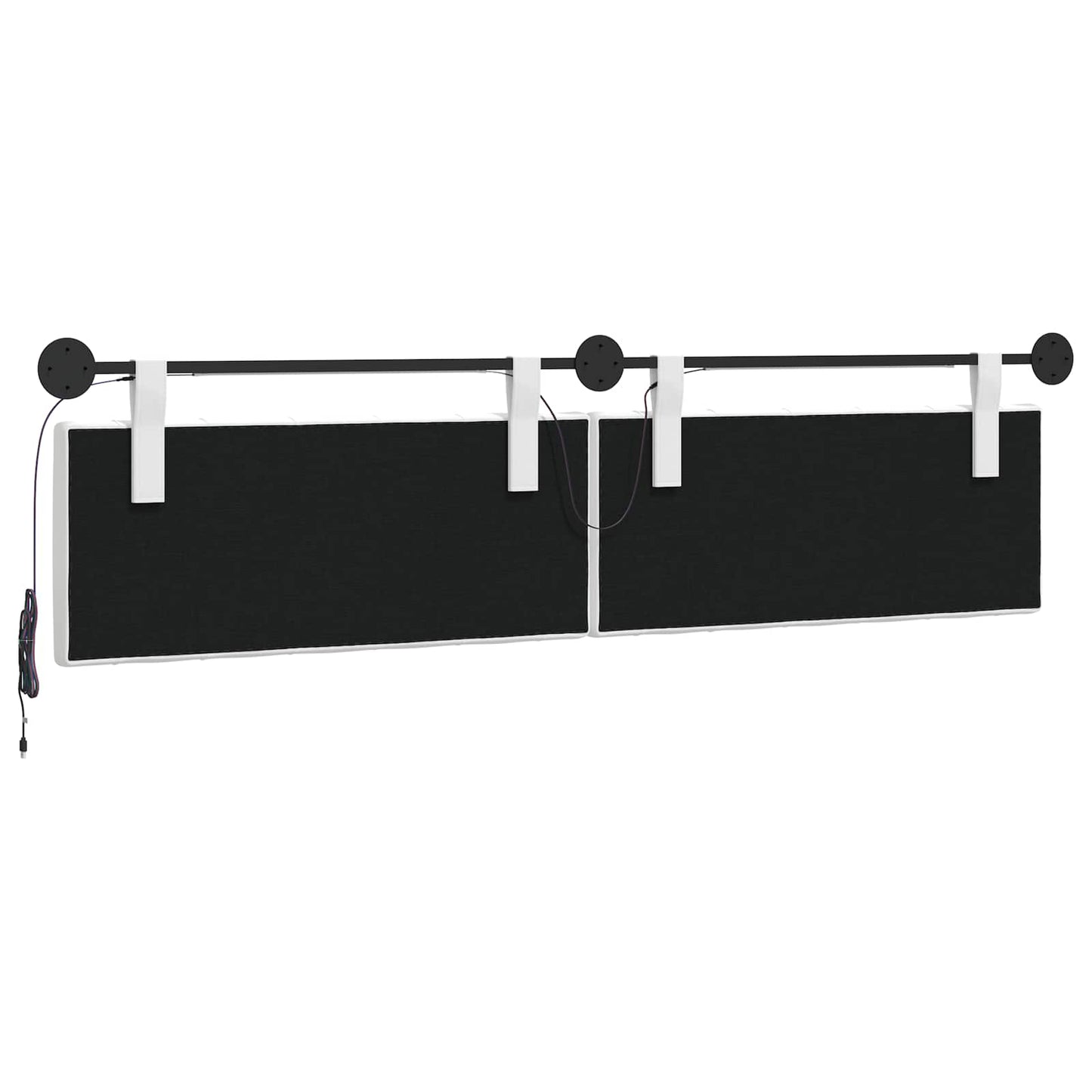 Hangend hoofdbord Met LED-verlichting Wit Stof