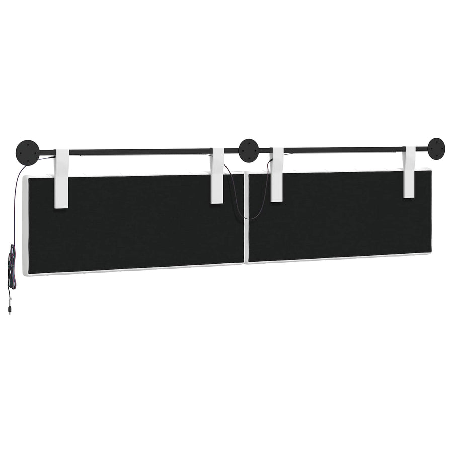 Hangend hoofdbord Met LED-verlichting Wit Stof
