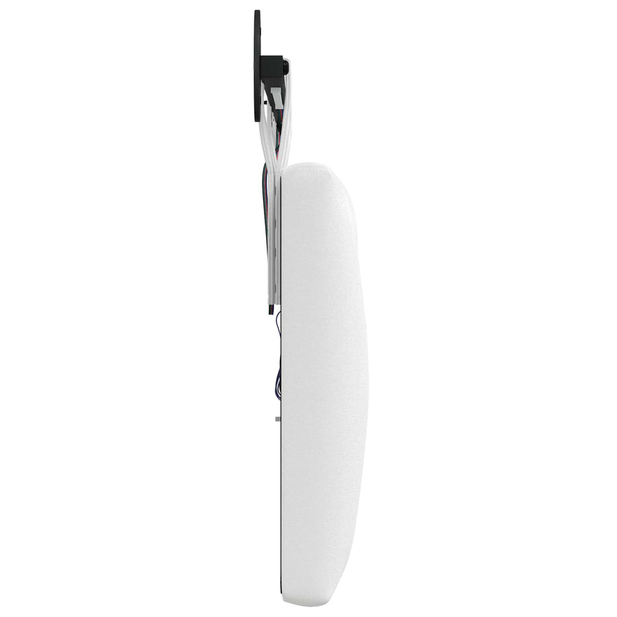 Hangend hoofdbord Met LED-verlichting Wit Stof