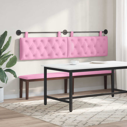 Hangend hoofdbord Met LED-verlichting Roze Stof