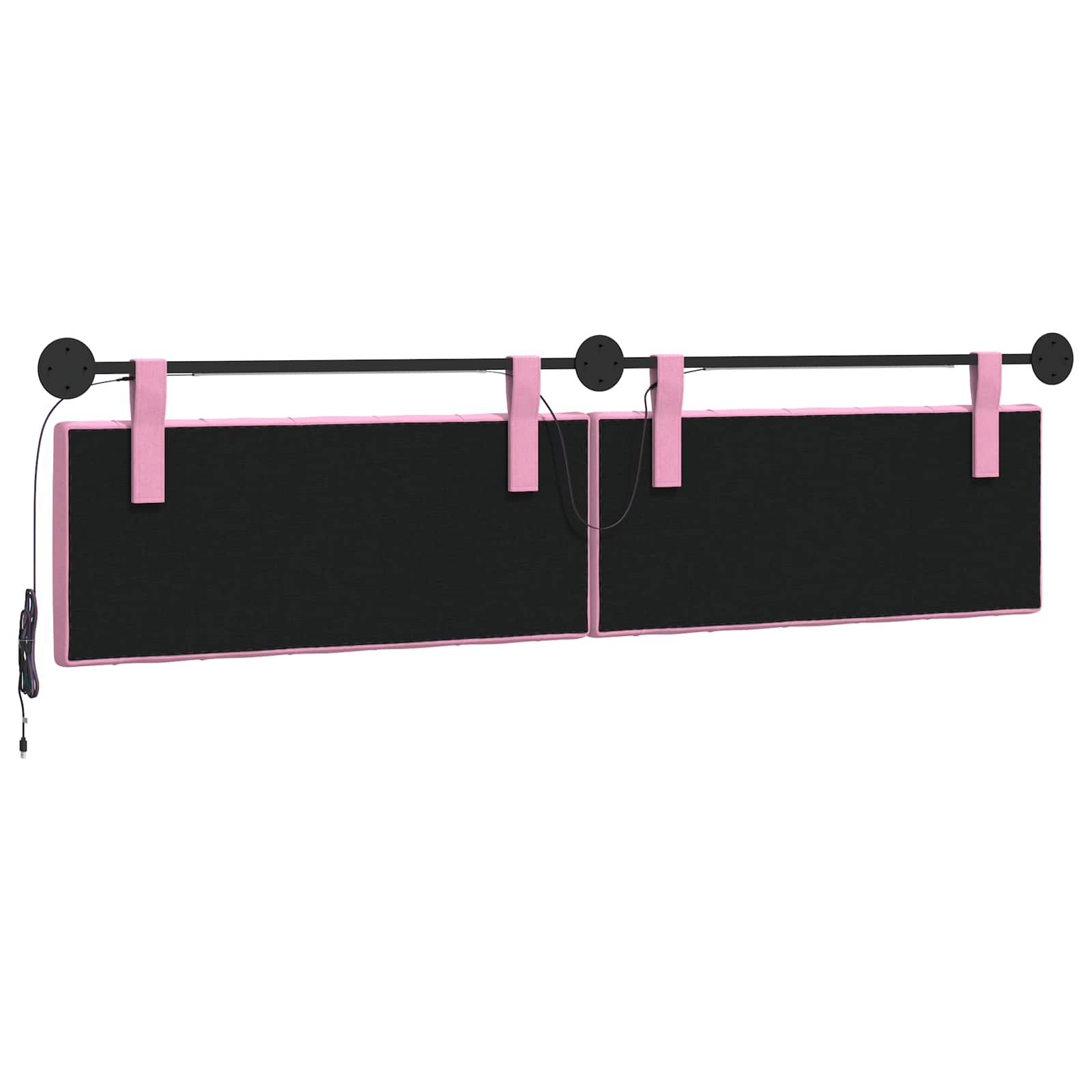 Hangend hoofdbord Met LED-verlichting Roze Stof