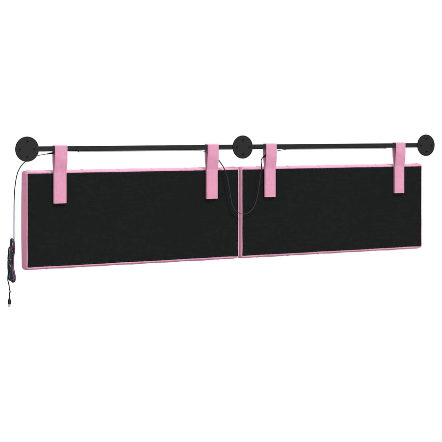 Hangend hoofdbord Met LED-verlichting Roze Stof