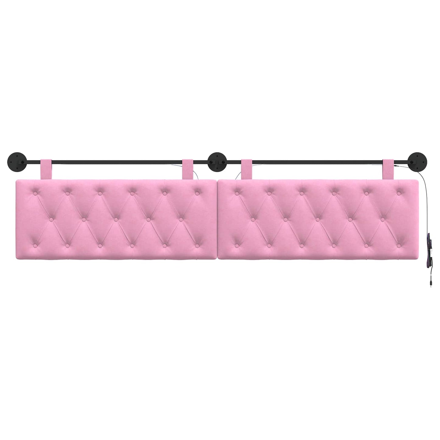 Hangend hoofdbord Met LED-verlichting Roze Stof