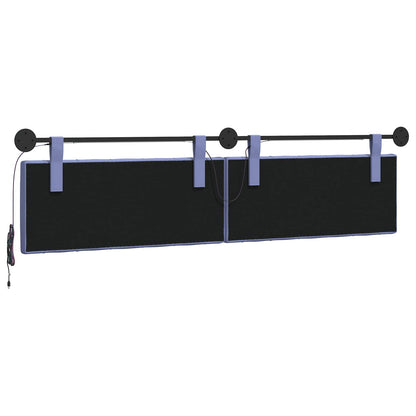 Hangend hoofdbord Met LED-verlichting Jeans Blauw Stof