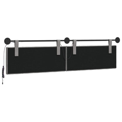 Hangend hoofdbord Met LED-verlichting Lichtgrijs Fluweel