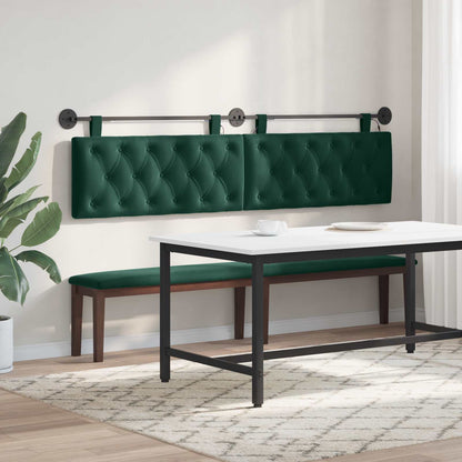 Hangend hoofdbord Met LED-verlichting Donkergroen Fluweel