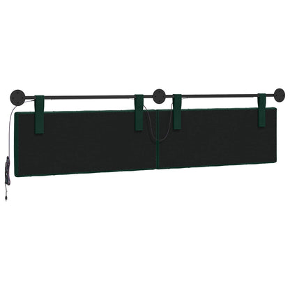 Hangend hoofdbord Met LED-verlichting Donkergroen Fluweel