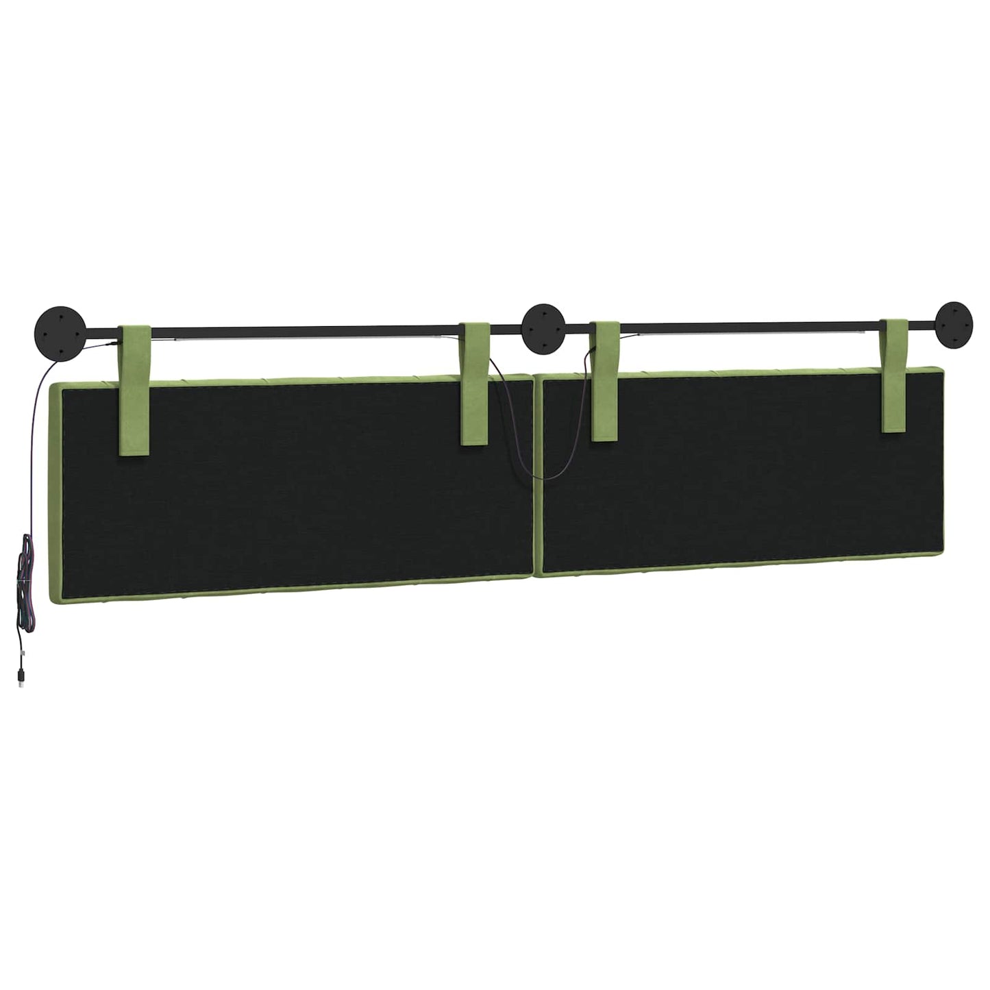 Hangend hoofdbord Met LED-verlichting Lichtgroen Fluweel