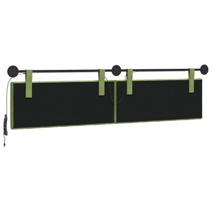 Hangend hoofdbord Met LED-verlichting Lichtgroen Fluweel