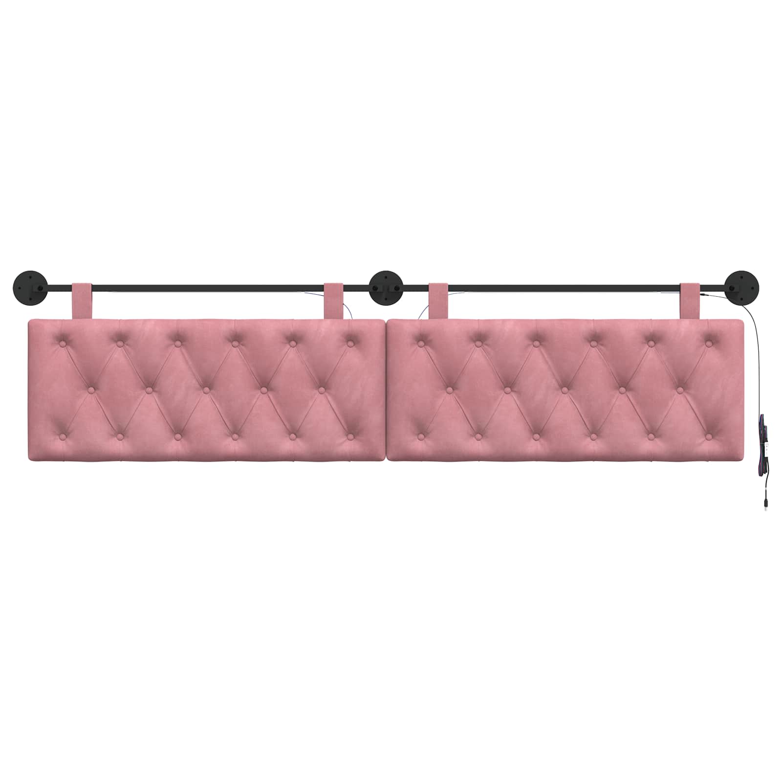 Hangend hoofdbord Met LED-verlichting Roze Fluweel