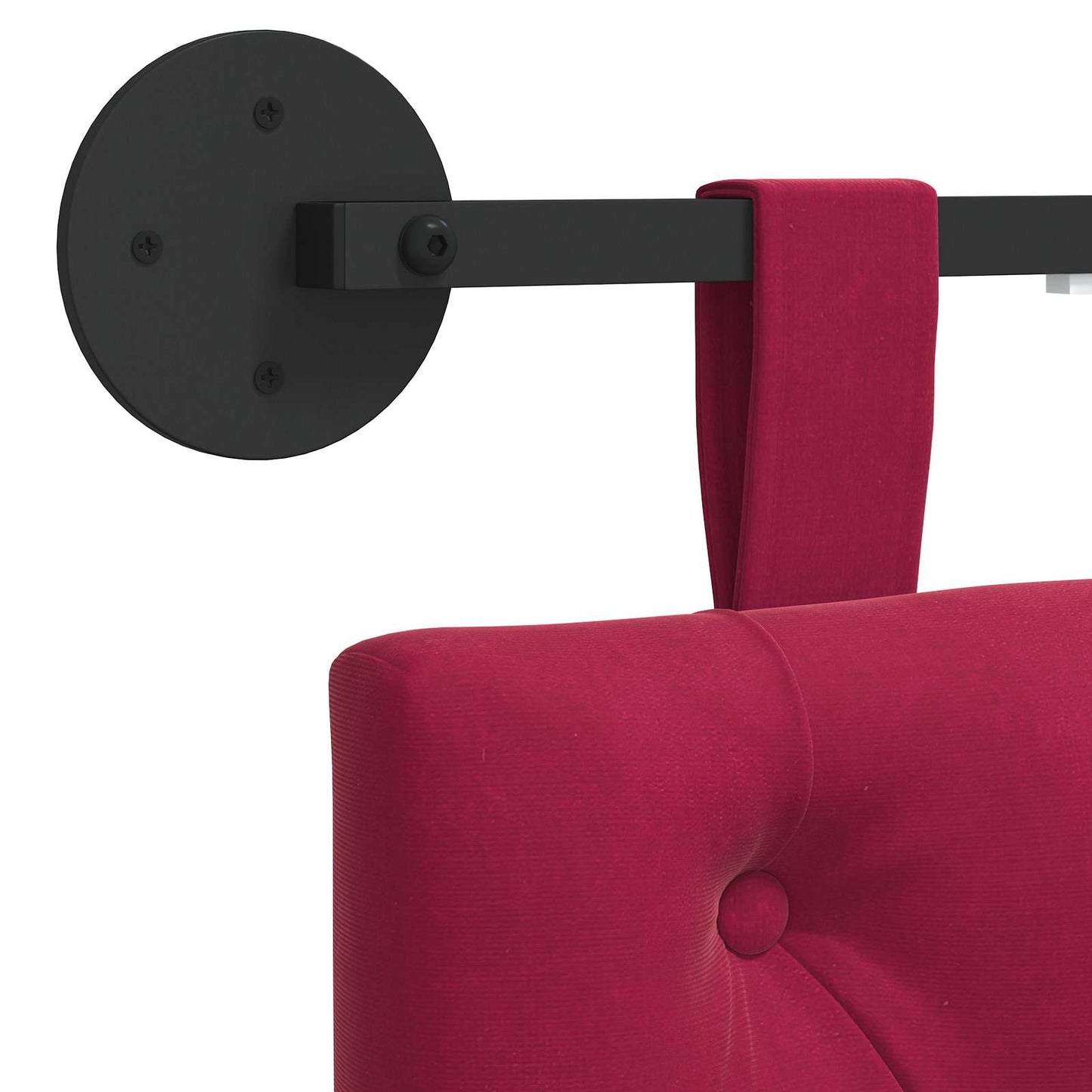 Hangend hoofdbord Met LED-verlichting Wijnrood Fluweel