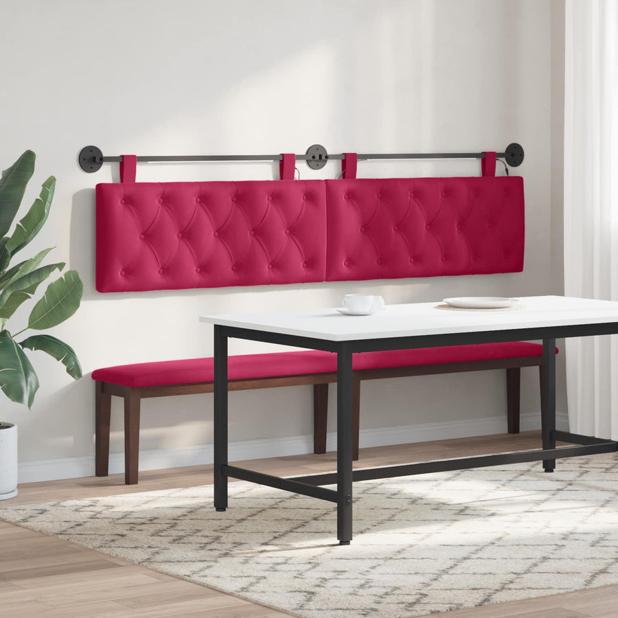 Hangend hoofdbord Met LED-verlichting Wijnrood Fluweel