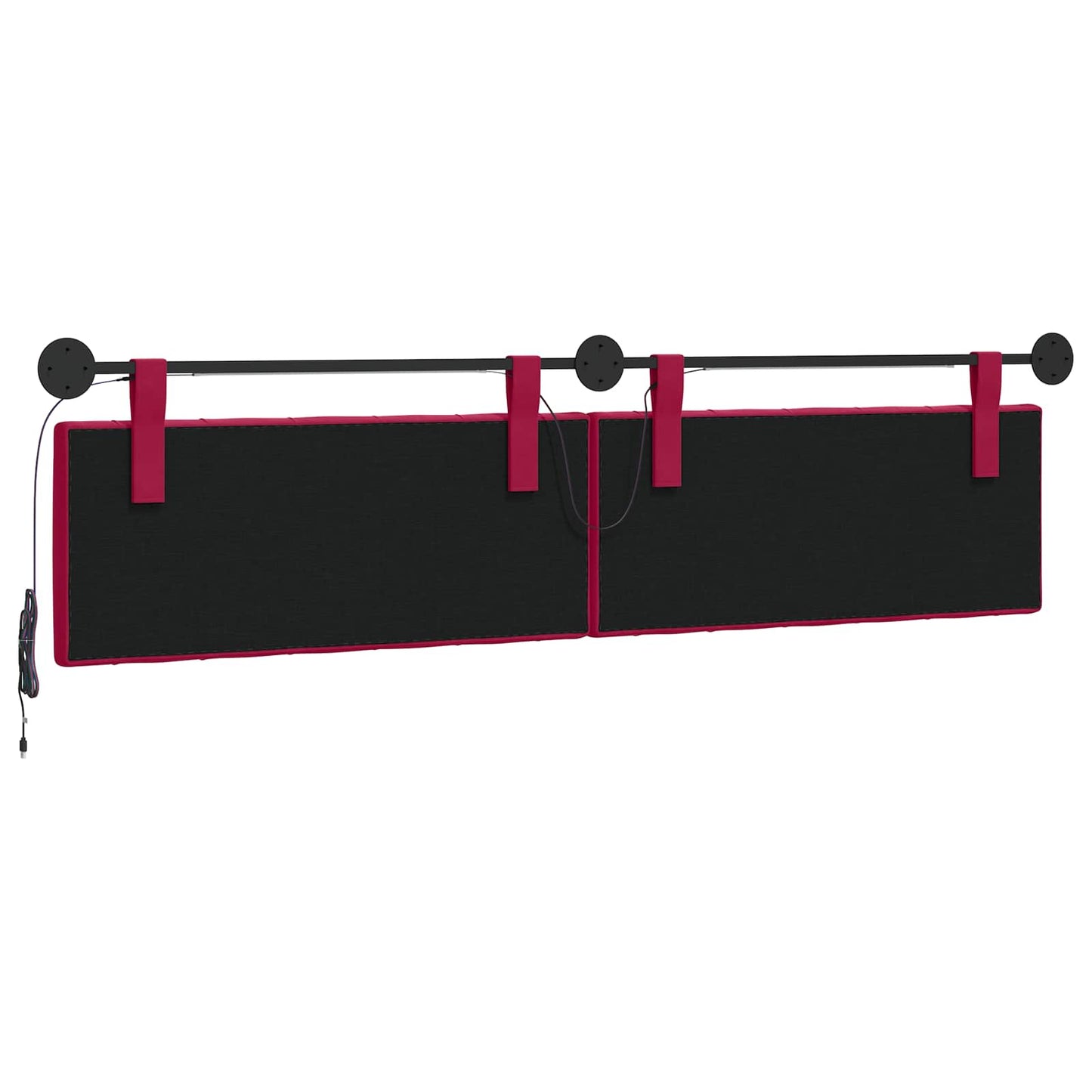 Hangend hoofdbord Met LED-verlichting Wijnrood Fluweel