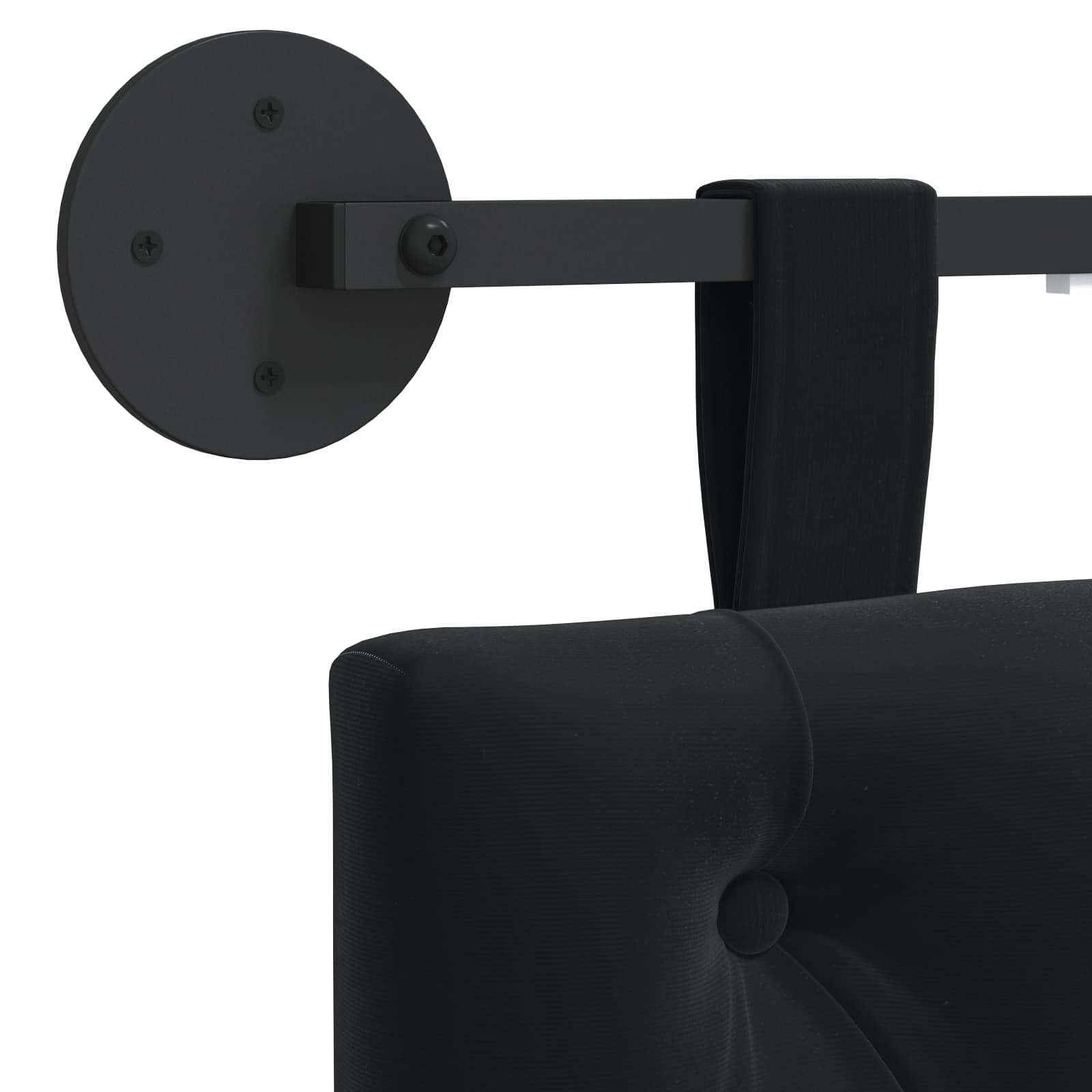 Hangend hoofdbord Met LED-verlichting Zwart Fluweel