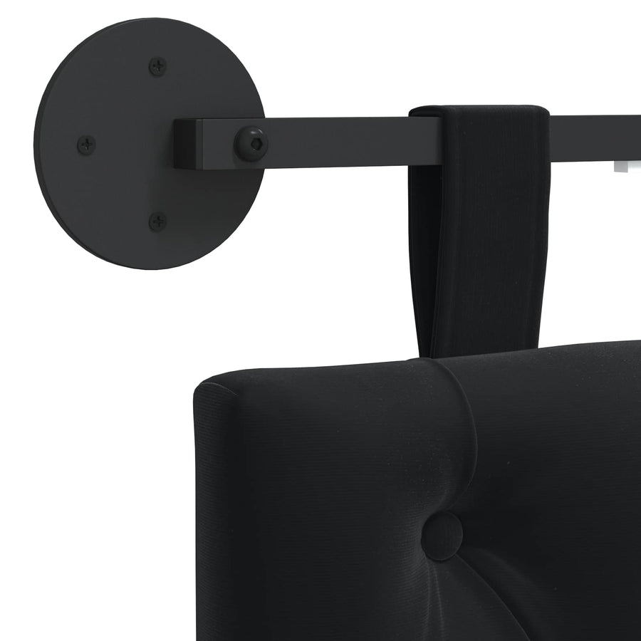 Hangend hoofdbord Met LED-verlichting Zwart Fluweel