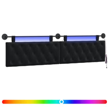 Hangend hoofdbord Met LED-verlichting Zwart Fluweel