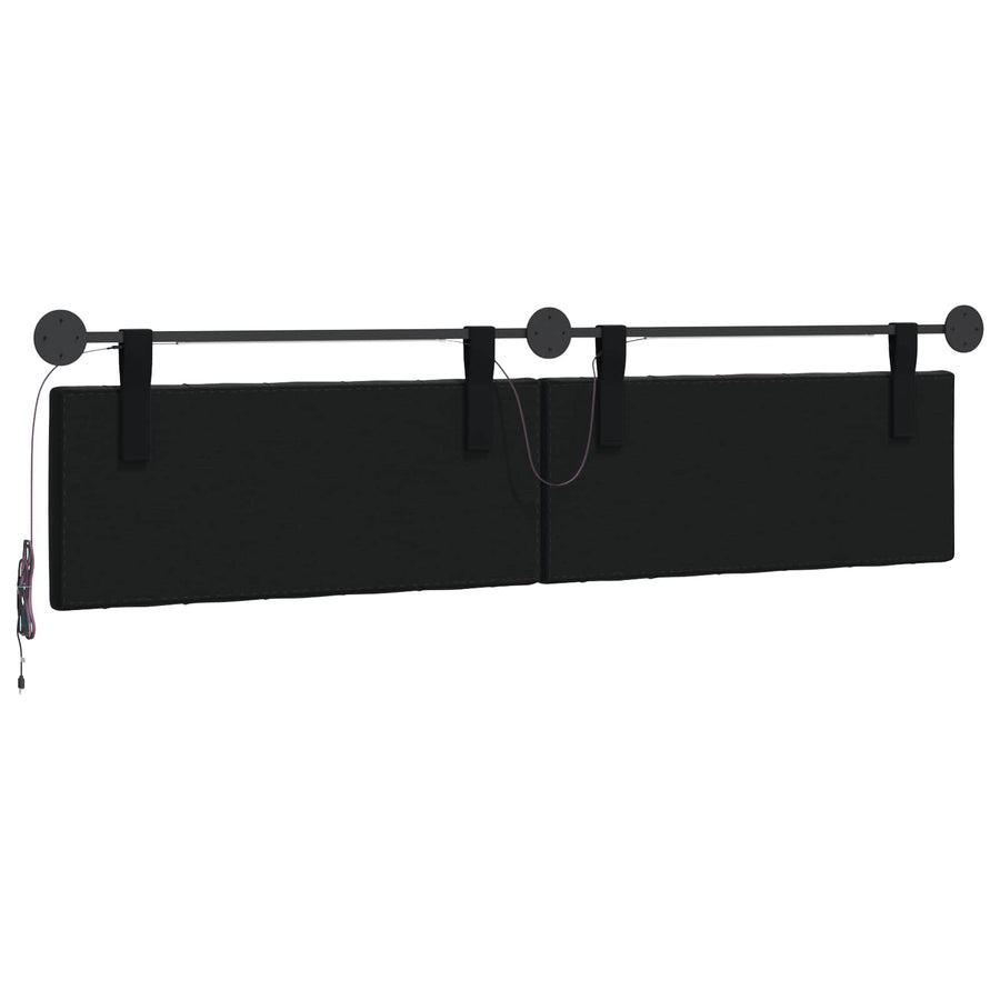 Hangend hoofdbord Met LED-verlichting Zwart Fluweel