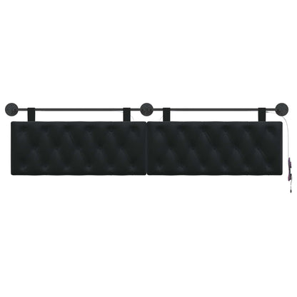 Hangend hoofdbord Met LED-verlichting Zwart Fluweel