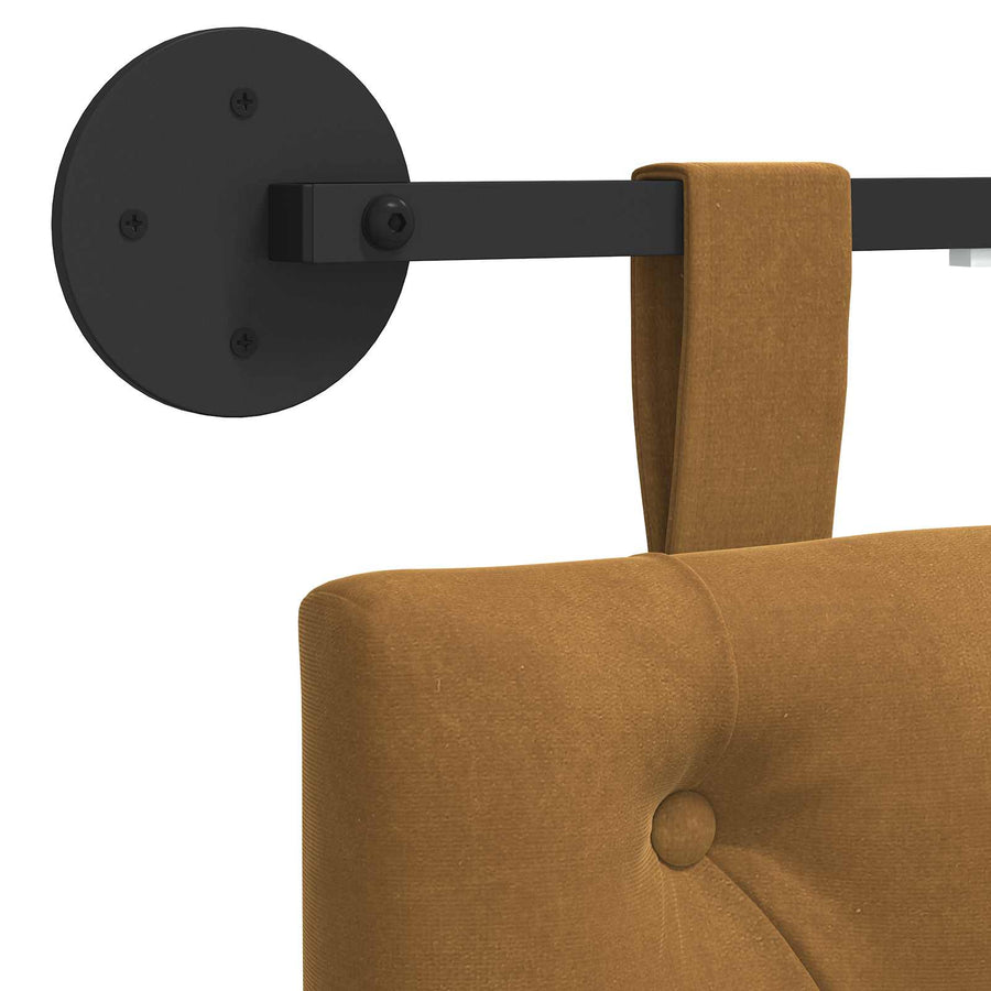 Hangend hoofdbord Met LED-verlichting Bruin Fluweel