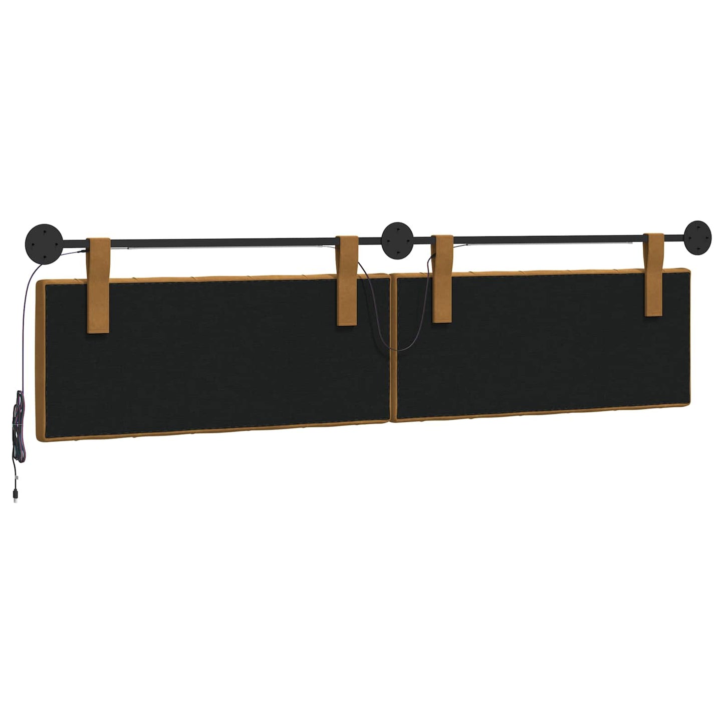 Hangend hoofdbord Met LED-verlichting Bruin Fluweel