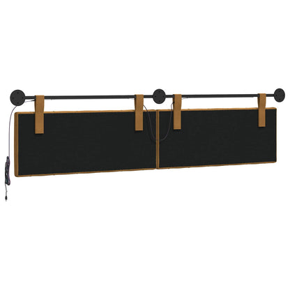 Hangend hoofdbord Met LED-verlichting Bruin Fluweel