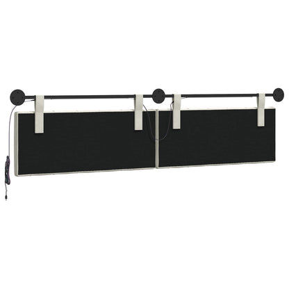 Hangend hoofdbord Met LED-verlichting Crèmekleurig Fluweel
