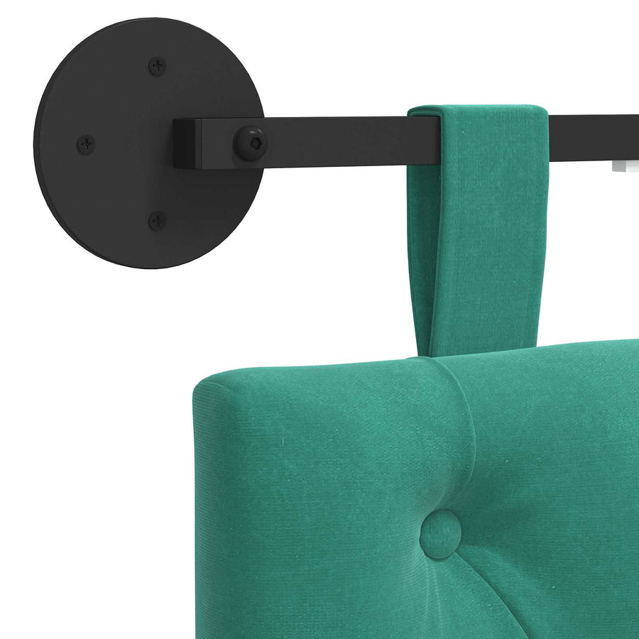 Hangend hoofdbord Met LED-verlichting Turquoise Fluweel