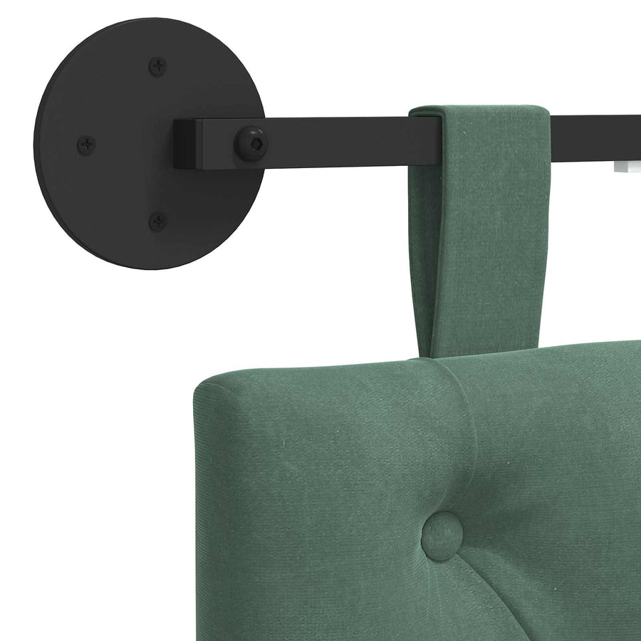 Hangend hoofdbord Met LED-verlichting Zeegroen Fluweel