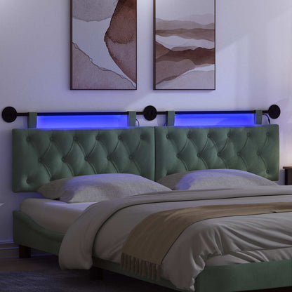 Hangend hoofdbord Met LED-verlichting Zeegroen Fluweel