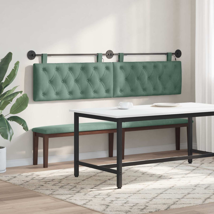 Hangend hoofdbord Met LED-verlichting Zeegroen Fluweel