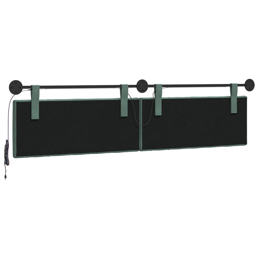 Hangend hoofdbord Met LED-verlichting Zeegroen Fluweel