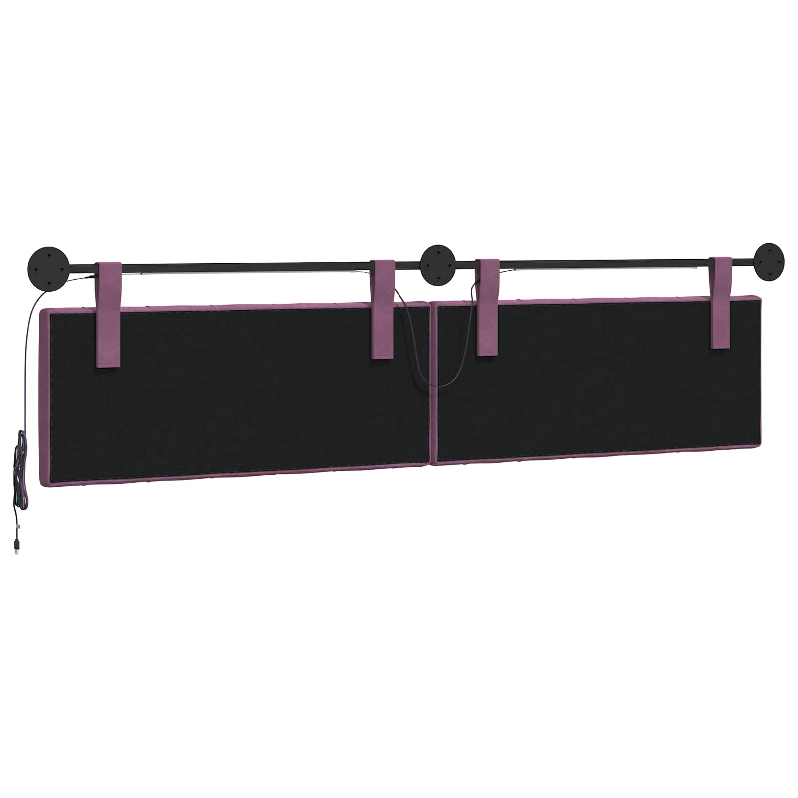 Hangend hoofdbord Met LED-verlichting Paars Fluweel