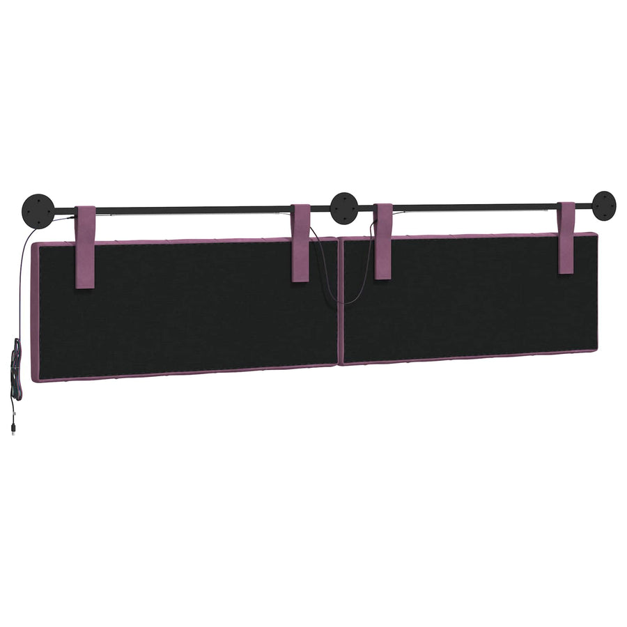 Hangend hoofdbord Met LED-verlichting Paars Fluweel
