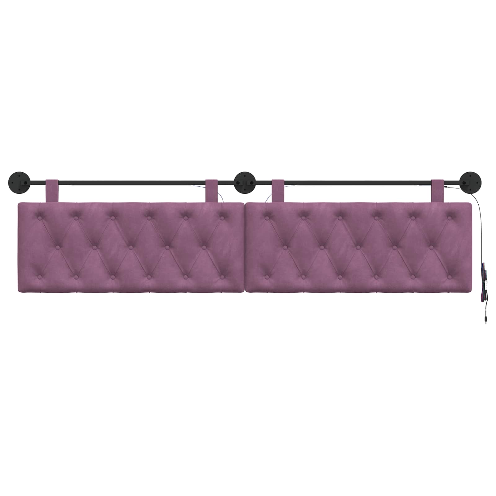 Hangend hoofdbord Met LED-verlichting Paars Fluweel