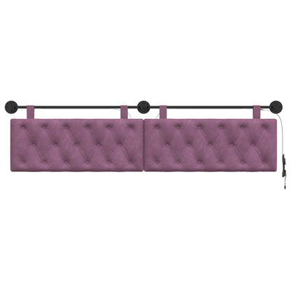 Hangend hoofdbord Met LED-verlichting Paars Fluweel