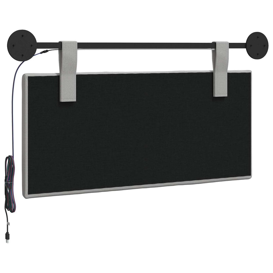 Hangend hoofdbord Met LED-verlichting Wolkengrijs Stof